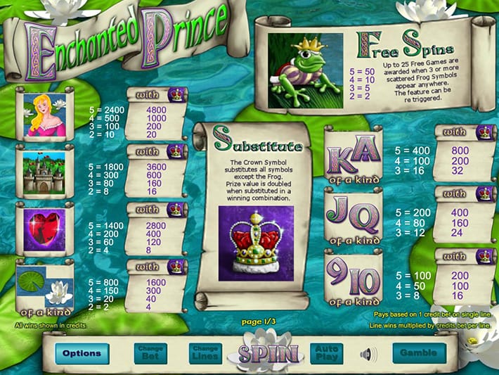 Enchanted Prince gameplay casino