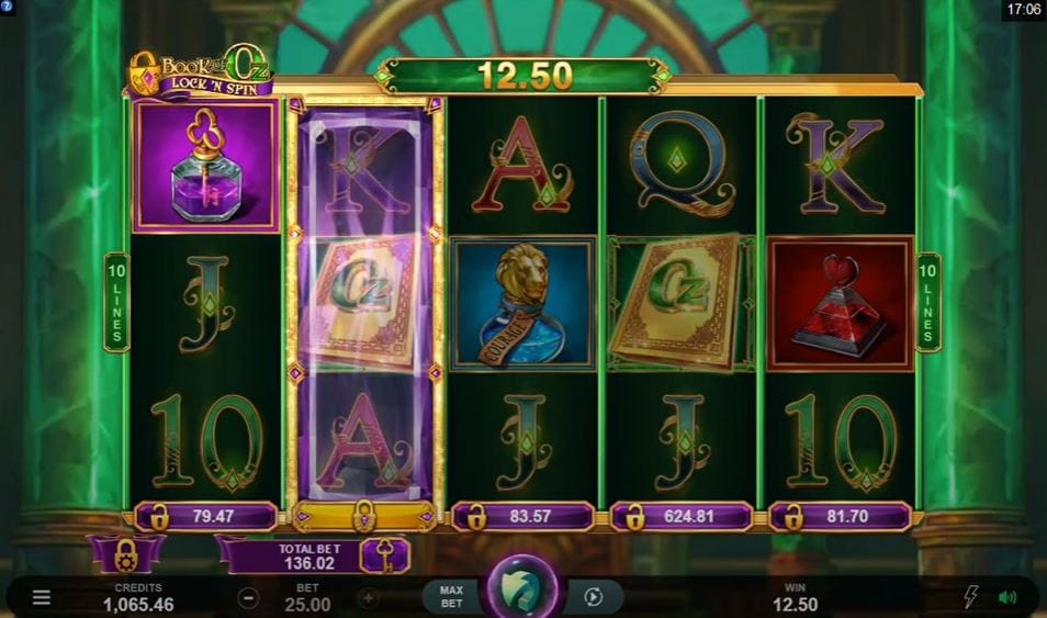 Book of Oz Lock N Spin Slot Gameplay
