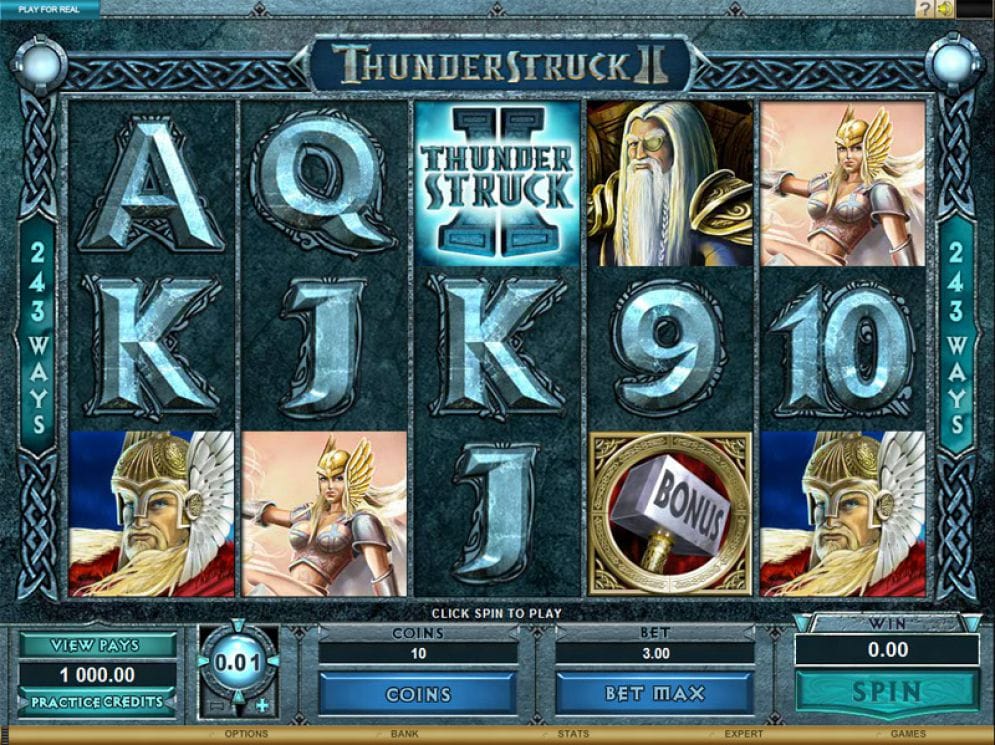 Thunderstruck II slot gameplay