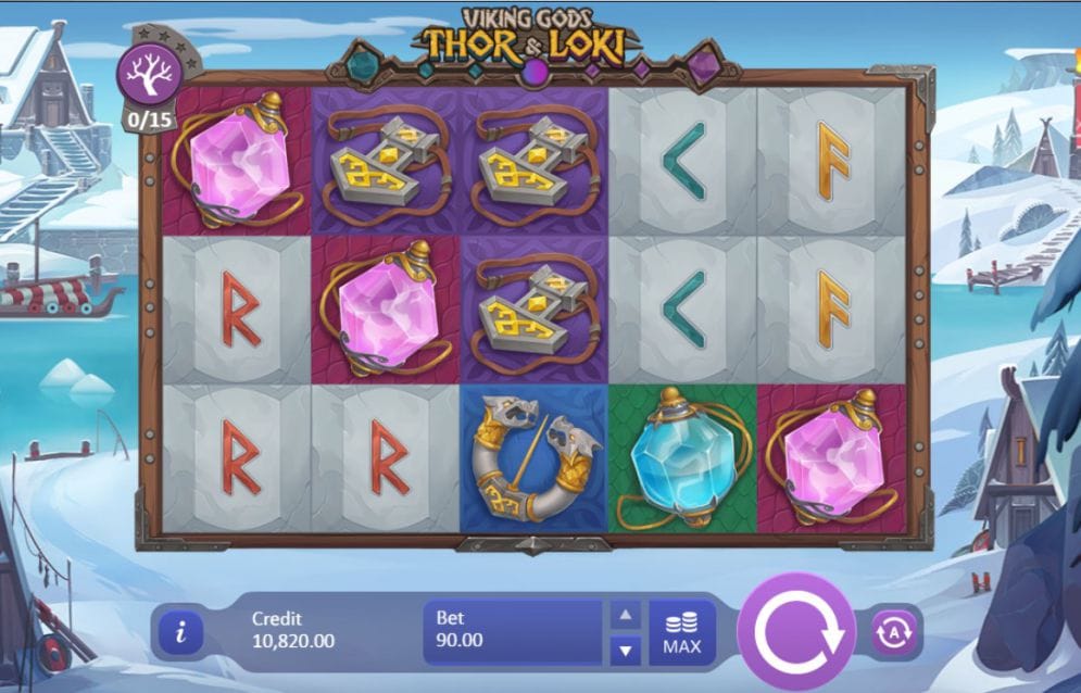Viking Gods: Thor and Loki slot gameplay